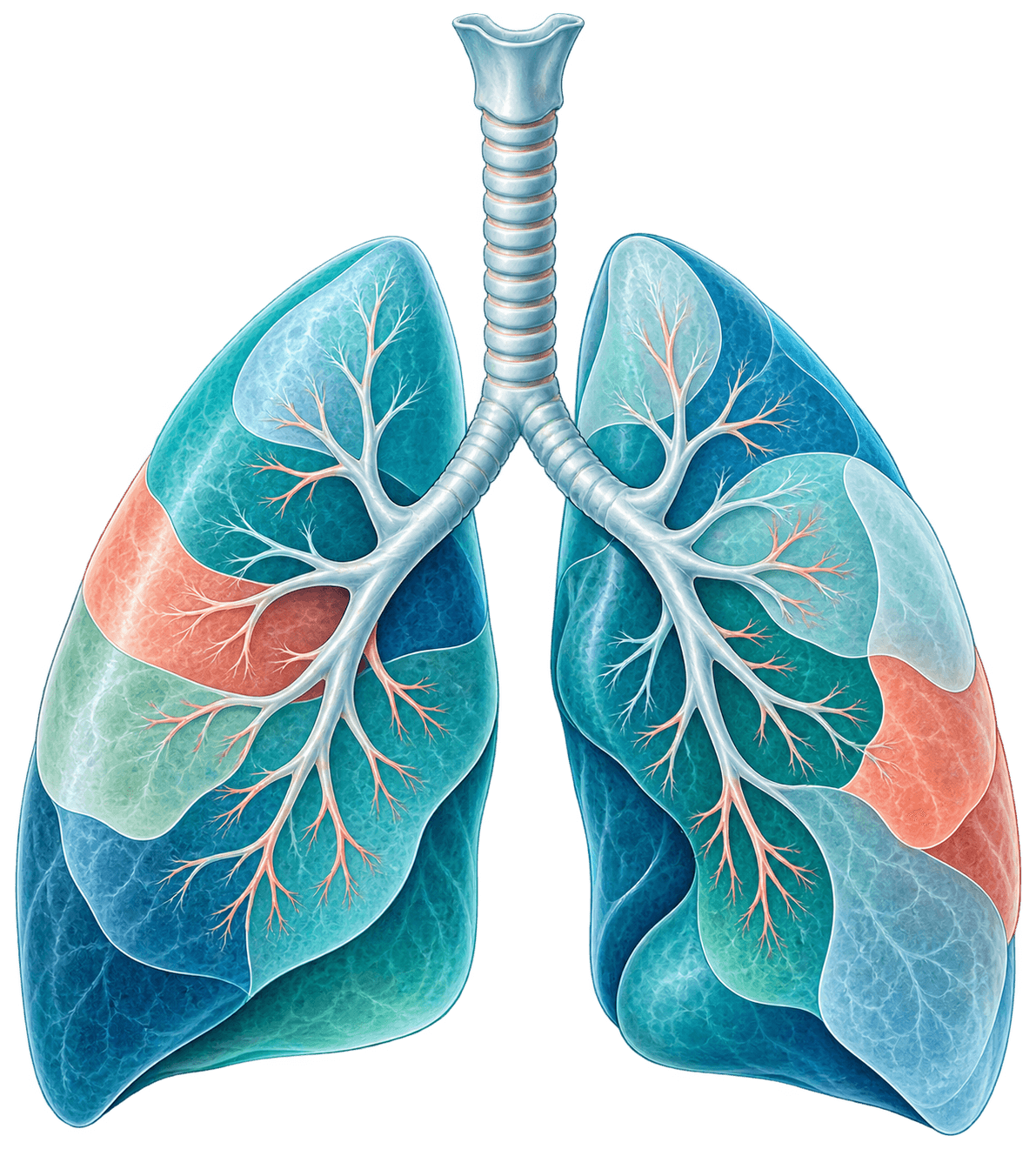 Ilustración educativa de los pulmones